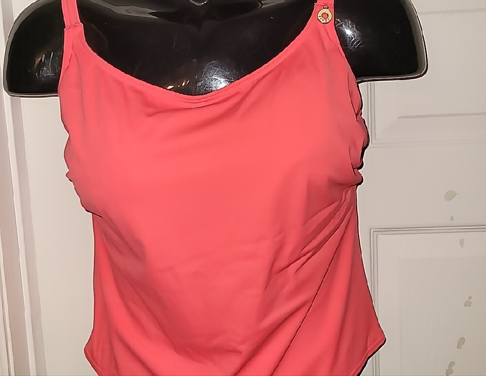 Women’s Coral Tankini Top with Adjustable Straps - Picture 3 of 6